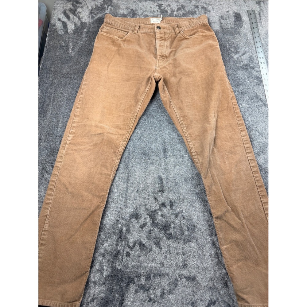 Club Monaco Mens Corduroy Pants 34x32 Tan Brown Button Fly 5-Pocket Trousers